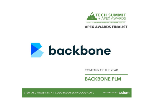 Backbone PLM a Finalist for a Colorado Technology Association APEX Award